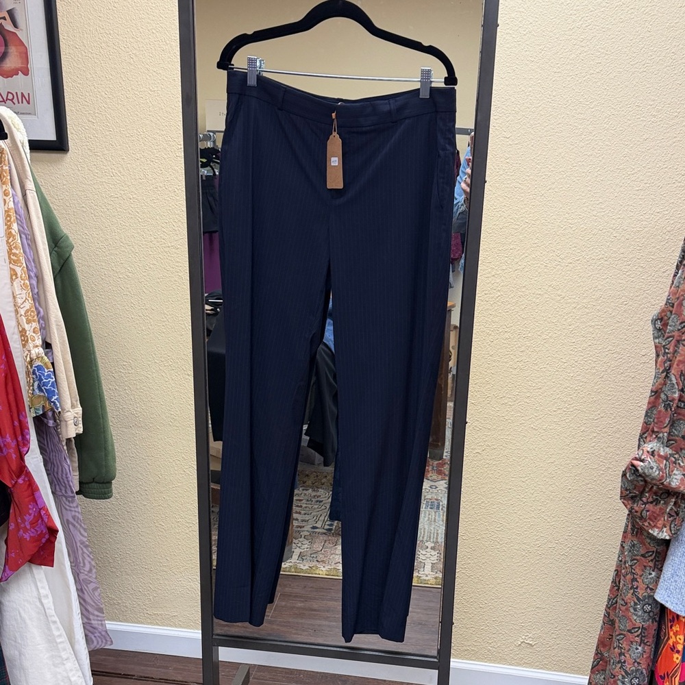Banana Republic Navy Pinstripe Dress Pants